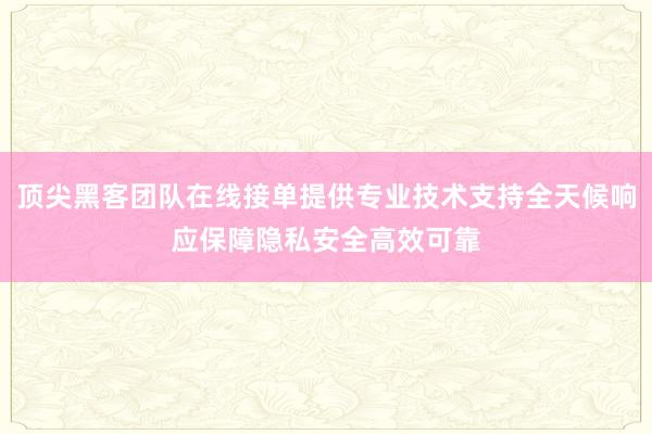 顶尖黑客团队在线接单提供专业技术支持全天候响应保障隐私安全高效可靠