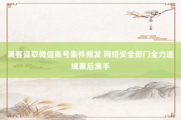 黑客盗取微信账号案件频发 网络安全部门全力追缉幕后黑手