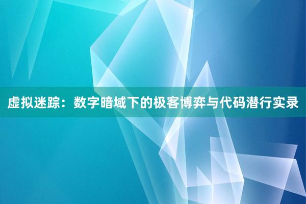 虚拟迷踪：数字暗域下的极客博弈与代码潜行实录