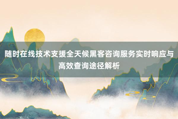 随时在线技术支援全天候黑客咨询服务实时响应与高效查询途径解析